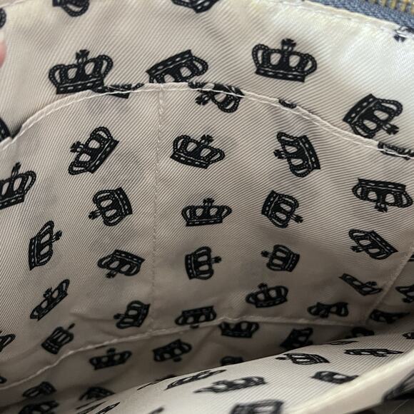 Juicy Couture Zippered Crossbody Bag Shoulder Purse Slate Blue Vegan Leather - Picture 8 of 13